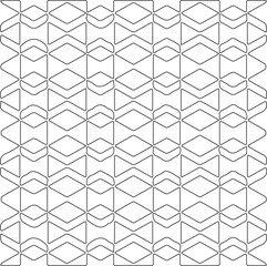 Monochrome ornamental texture with smooth linear shapes, zigzag lines, lace pattern.Abstract geometric black and white pattern for web page, textures, card, poster, fabric, textile.