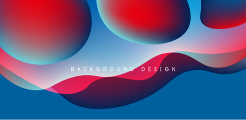 Abstract background fluid bubbles and wave elements. Template for covers, templates, flyers, placards, brochures, banners