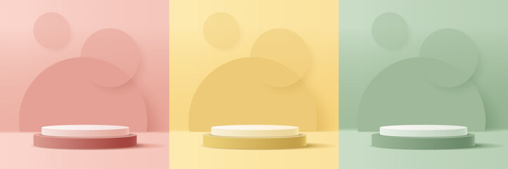 Cosmetic background and set premium podium display for product presentation branding and packaging presentation. studio stage with shadow of background. vector design.