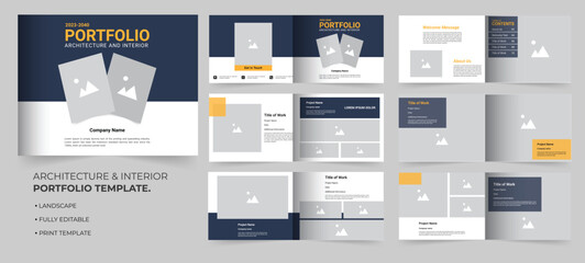 Portfolio or real estate portfolio or architecture portfolio a4 landscape