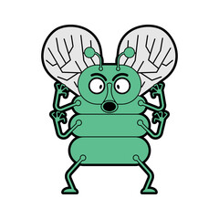 Fly cartoon isolated. horsefly, gadfly Vector illustration