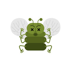 Fly died isolated. Vector illustration