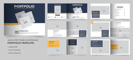 Architecture portfolio landscape template design 