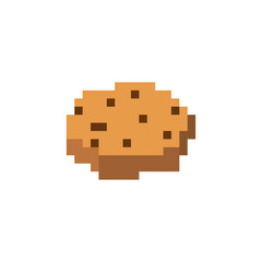 Cookies pixel art. 8 bit food. Vector illustration