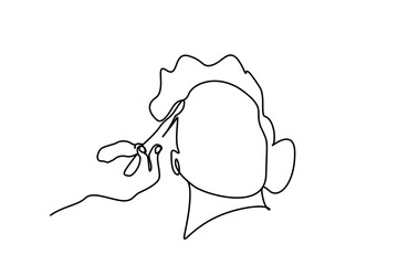 woman beauty center face massage cream therapy doctor women line art