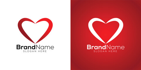 Professional love icon logo design template