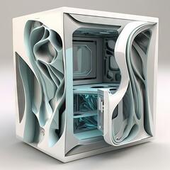 3d rendered illustration of a cube Generative AI