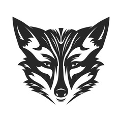 Fox head design isolated on transparent background. Wild Animals.