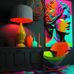 modern living room Generative AI