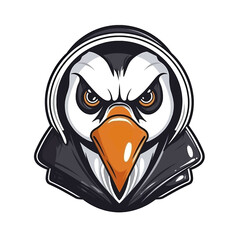 Puffin bird, isolated on white background, logo, icon, vector illustration.