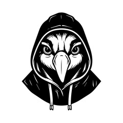 Puffin bird, isolated on white background, logo, icon, vector illustration.