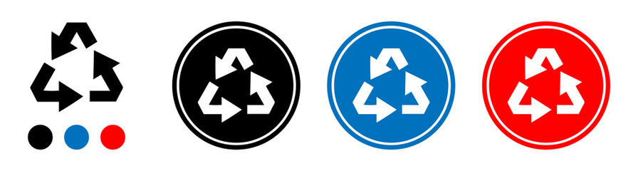 recycle icon, symbol for recyclables, triangular rotating arrow icon