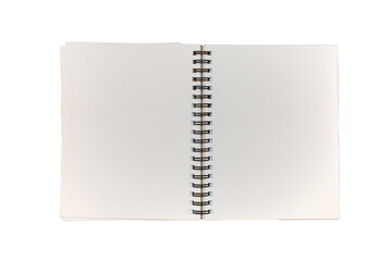 Isolated blank notebook on a blank background - open sketchbook