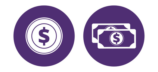 vector image set of 2 business icons with yellow background and yellow border