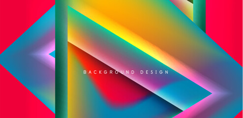 Futuristic triangle vector abstract background with colorful fluid gradients
