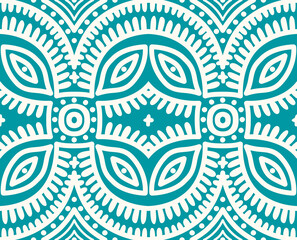 Fototapeta premium Seamless ethnic border pattern, authentic stripe print. Aztec design.