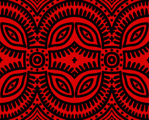 Seamless ethnic border pattern, authentic stripe print. 