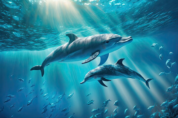 dolphin in the sea, AI Generative