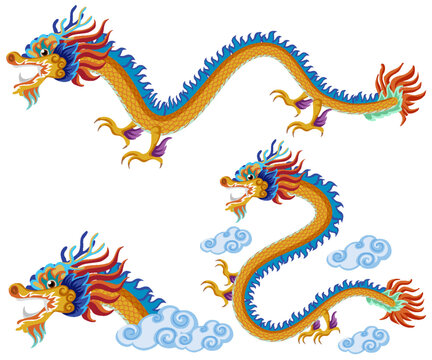 Set of dragon cartoon