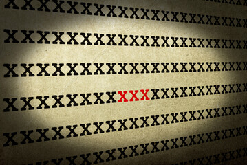 Rote XXX als Symbol für Porno