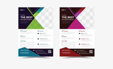 Corporate business flyer template design set. perfect for creating professional business. vector template