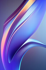 Naklejka premium Abstract colorful fluid iridescent holographic neon curved wave in motion, Colorful 3d render. Gradient design elements for backgrounds, banners, wallpapers