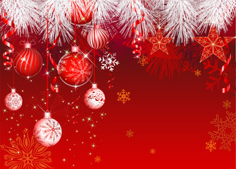 Christmas background & Red Decoration
