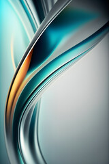 Abstract colorful fluid iridescent holographic neon curved wave in motion, Colorful 3d render. Gradient design elements for backgrounds, banners, wallpapers