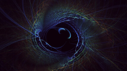 Naklejka premium 3D rendering abstract multicolor technology fractal light background