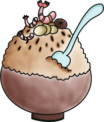 Breakfast rice illustration