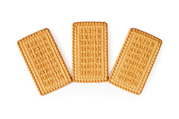Three cookies with a multiplication table on a white background. Cookies on a white background.