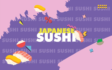 SUSHI BANNER DESIGN VECTOR TEMPLATE