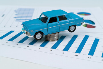 Coin stacks with car analysis data