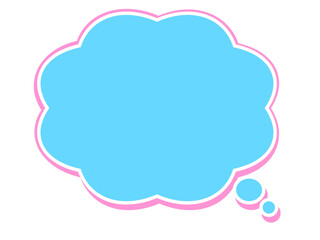 モコモコした形の吹き出し　ピンク・青