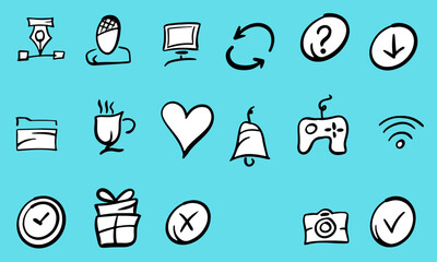 simple and cute communication icon set