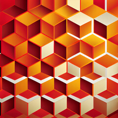 Red and orange minimalist geometric pattern, Generative AI