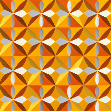 Orange and yellow minimalist geometric pattern, Generative AI © kian