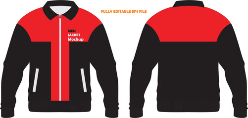 Men Jacket Mockup black and red color