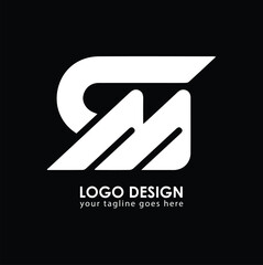 CM CM Logo Design, Creative Minimal Letter CM CM Monogram - obrazy, fototapety, plakaty