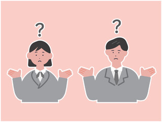 考えるビジネスパーソンのイラスト