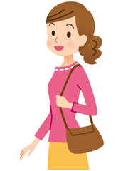 お出かけする若い女性　通勤　ショッピング