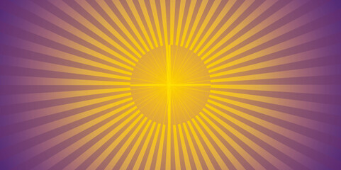 Obraz premium Abstract sun vector illustration Abstract comic yellow and brown background. pop art cartoon style, sunlight, sunbrush. black and yellow sunburst pattern background. Retro ray pattern background. 