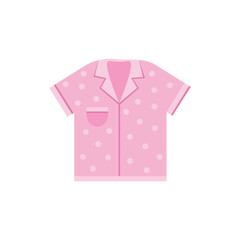 pink polka dot pajamas icon in flat style on a white background