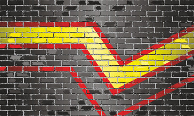 Rubber fetish pride flag on brick wall - illustration, 
Rubber and PVC fetishism