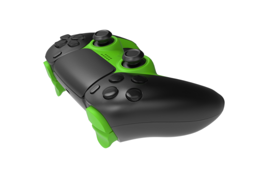 green and black video game controller
