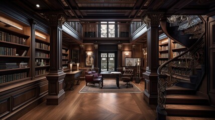 Luxury library the perfect place to read close to the books or just recharge