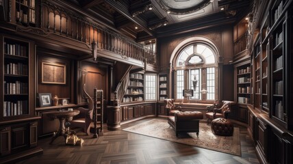 Luxury library the perfect place to read close to the books or just recharge