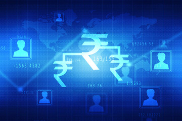 Fototapeta premium 2D illustration Rupee currency sign