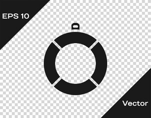 Black Lifebuoy icon isolated on transparent background. Lifebelt symbol. Vector