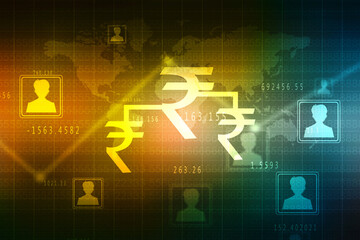 2D illustration Rupee currency sign